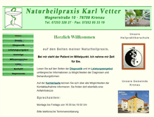 Tablet Screenshot of naturheilpraxis-vetter.de